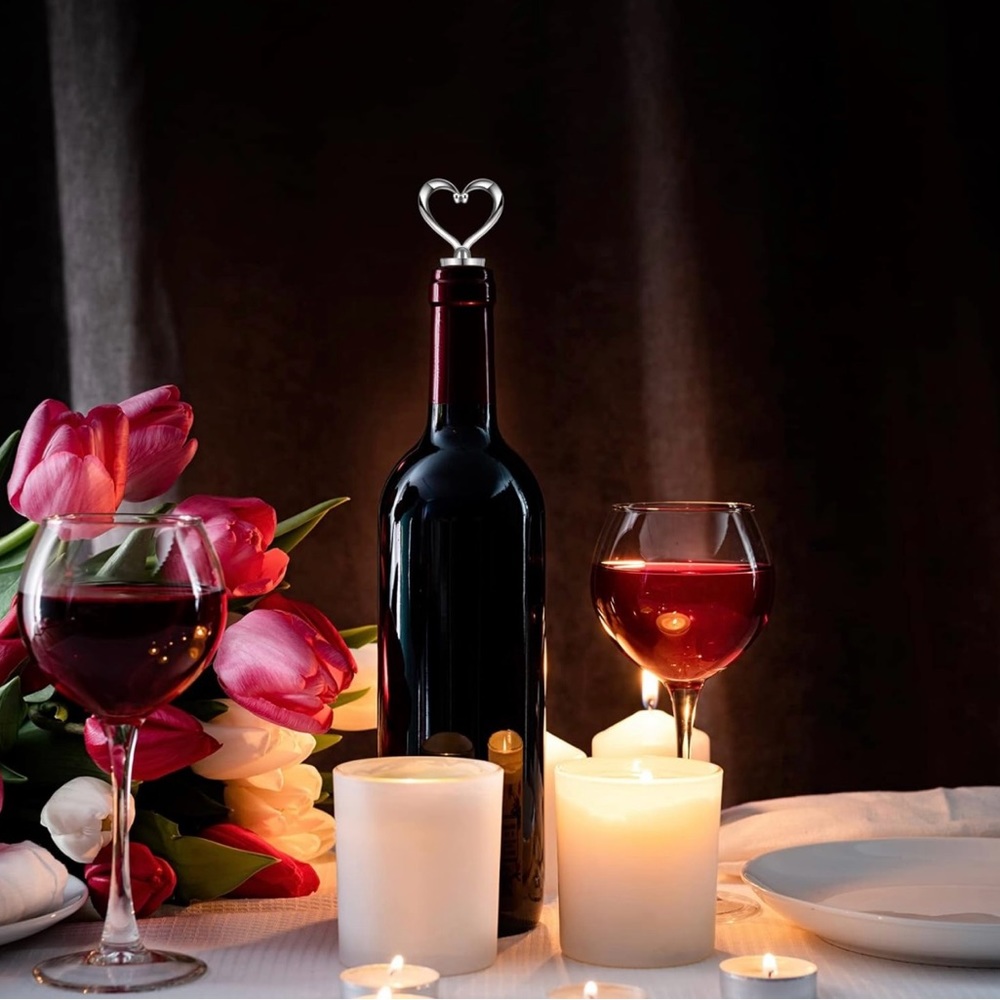Wine Stopper, 1 Piece, Reusable Heart Wine Stopper, Love your Wine, Keep Fresh - Picture 6 of 7